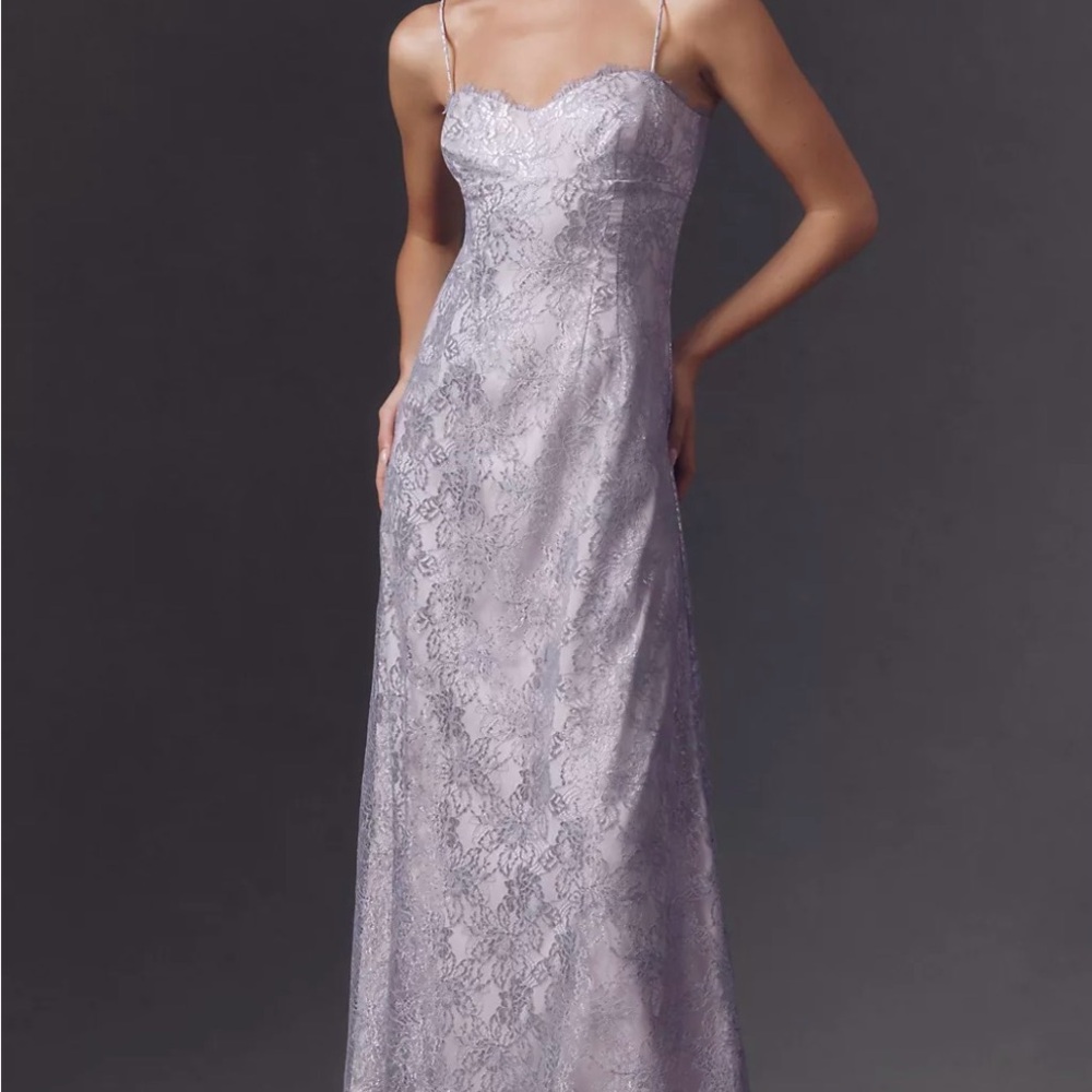 BHLDN Lavender Lace Prom Dress